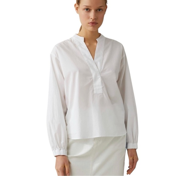 CLOSED Monochrome V-Neck Poplin Blouse - Picture 1 of 9